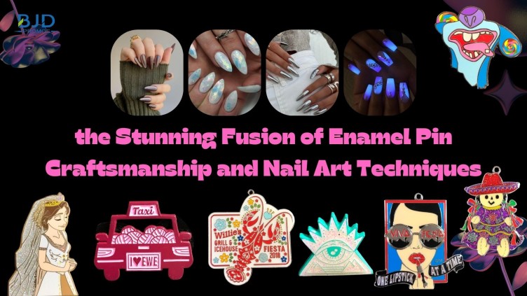 Discover unique custom enamel pins inspired by nail art techniques.