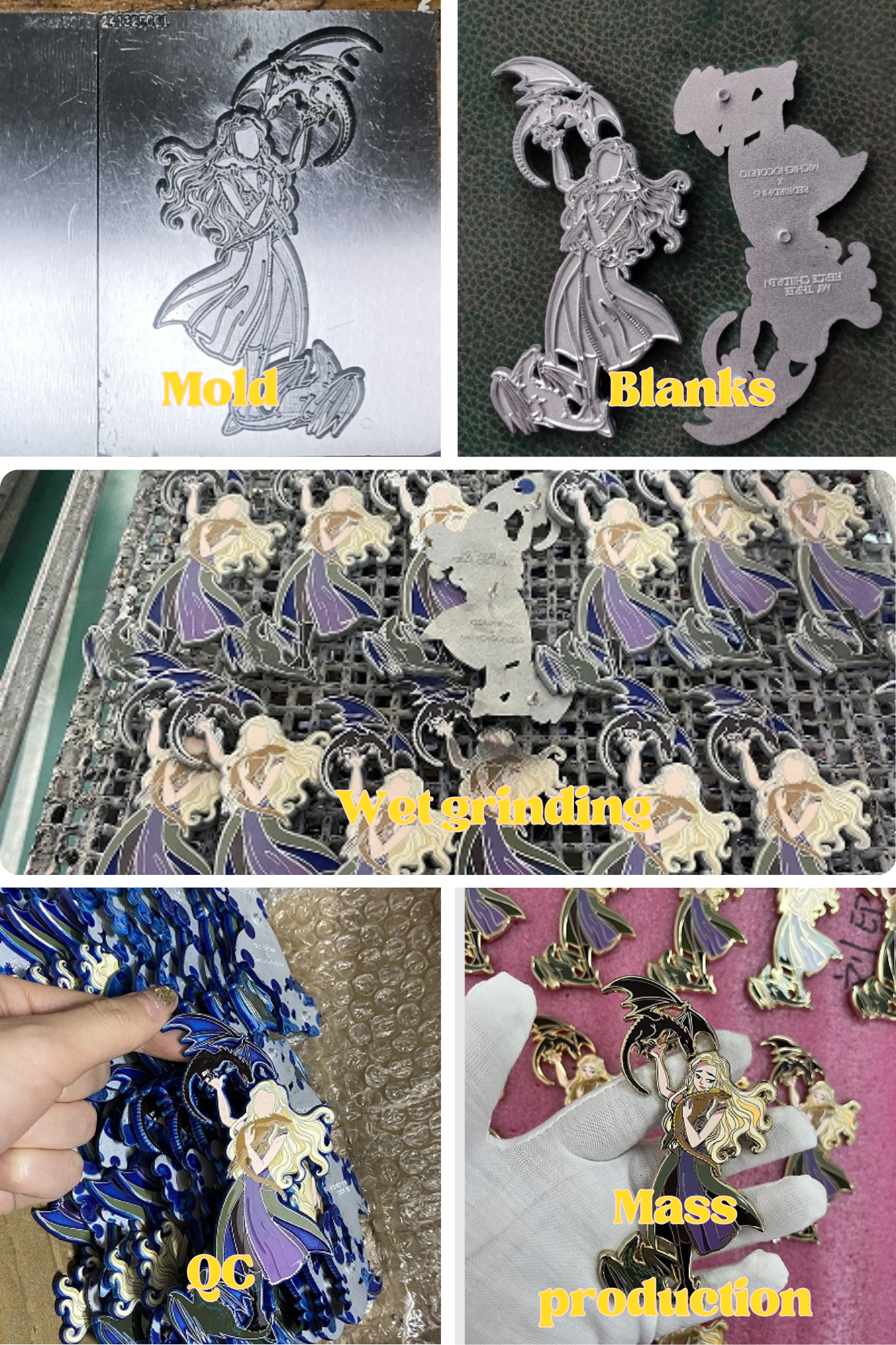 Cute Dragon Girl Custom Enamel Pin 