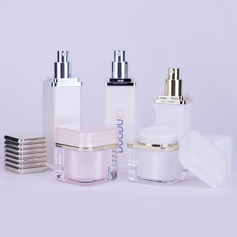  White Double Wall Acrylic Cosmetic Packaging