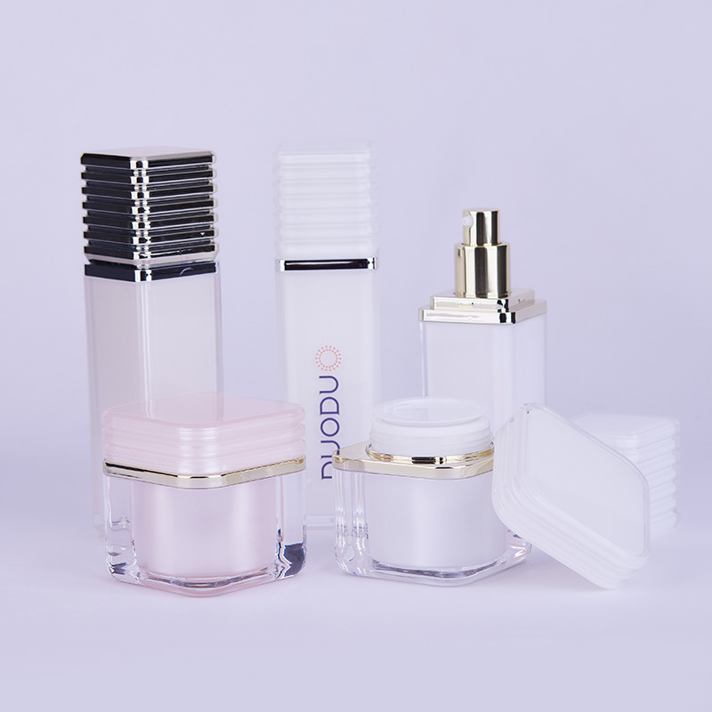  White Double Wall Acrylic Cosmetic Packaging