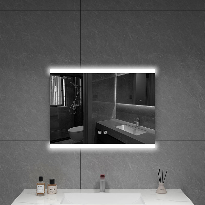 LED Bathroom Mirror Manufacturer 80x60cm Copper-Free Anti-Fog with Dimmable Touch Contro
