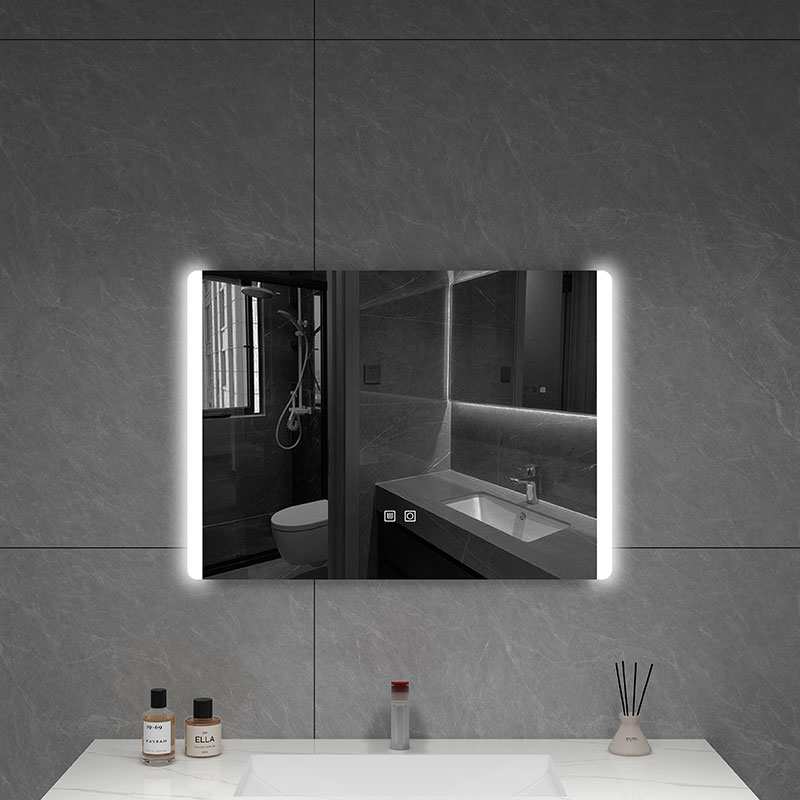 LED Bathroom Mirror Supplier 80x60cm Anti-Fog Copper-Free with Touch Dimming