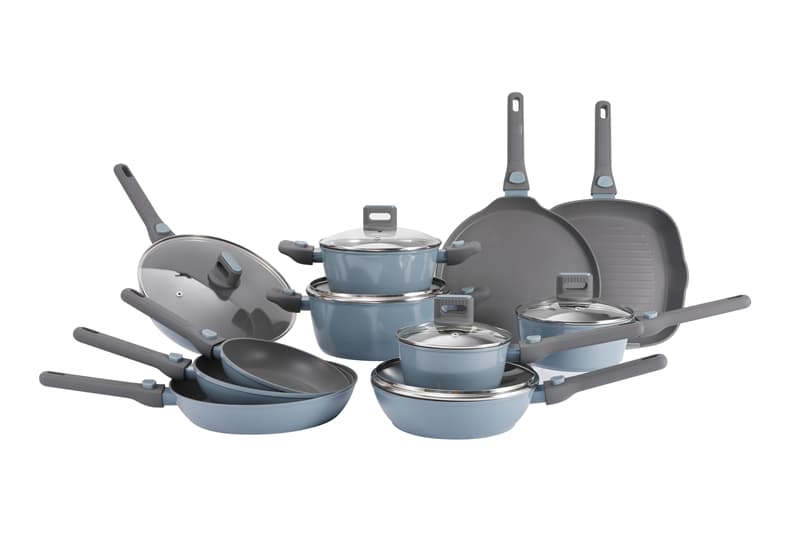 IW-F020 2024 Autumn Canton Fair Exhibit New Cookware Set---blue  Color Set