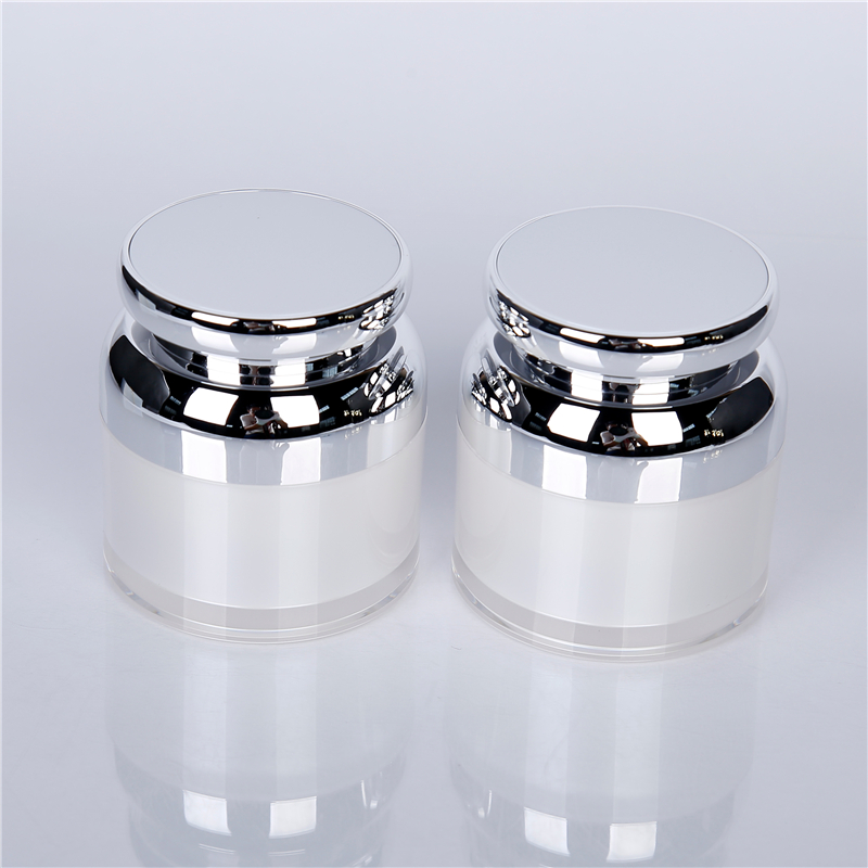 Round acrylic cream jar